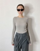 Grey Layer Ribbed Top #250313